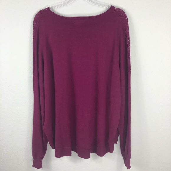 Liz Claiborne Career XXL Long Sleeve Plum Sweater - Picture 5 of 7
